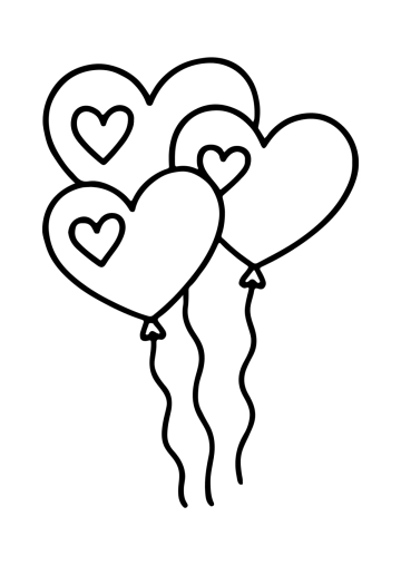 Free Balloon Valentines Day Drawing Template to Edit Online