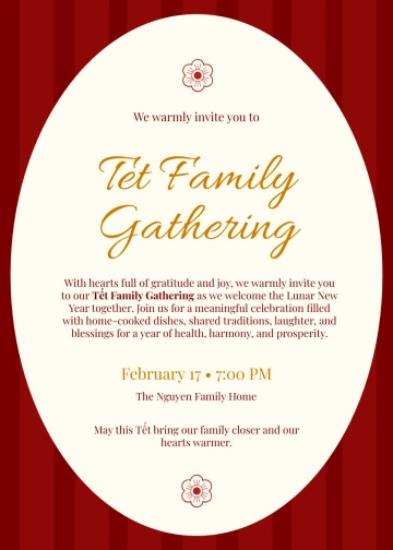 Free Tet Family Gathering Invitation Template to Edit Online