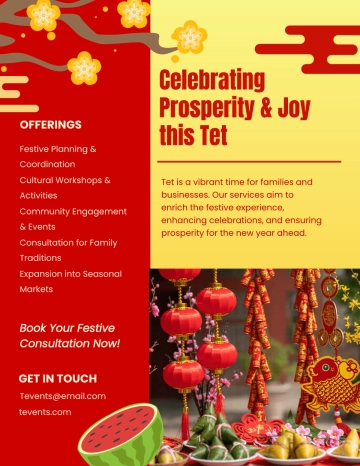 Free Colorful Tet Flyer Template to Edit Online