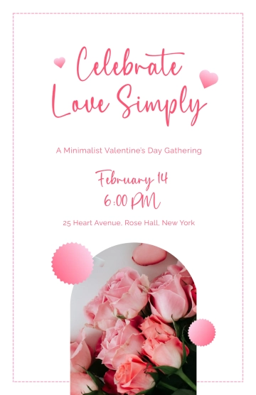 Free Minimalist Valentines Day Poster Template to Edit Online