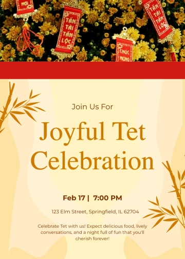 Free Creative Tet Invitation Template to Edit Online