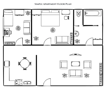 Free Simple Apartment Floor Plan to Edit Online