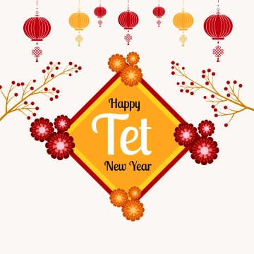 Free Flower Tet New Year Day Clip Art Templates to Edit Online