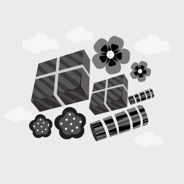 Free Tet New Year Day Black and white Symbol Clip Art Templates to Edit Online