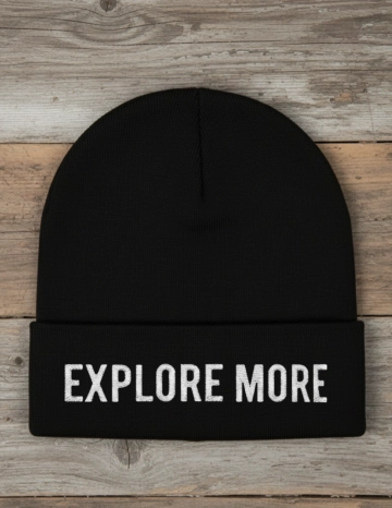 Free Black Flat Beanie Mockup Template to Edit Online