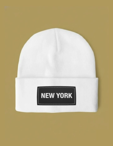 Free White Winter Beanie Mockup Template to Edit Online