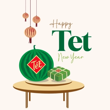 Free Tet New Year Day Holiday Clip Art Templates to Edit Online