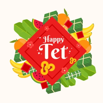 Free Tet New Year Day Fruit Symbol Clip Art Templates to Edit Online