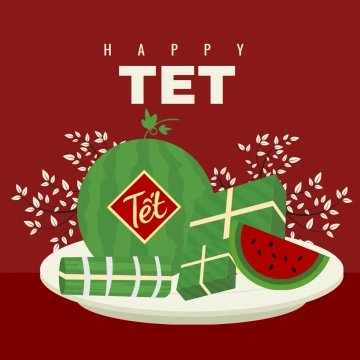 Free Tet New Year Day Red Background Clip Art Templates to Edit Online