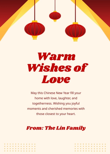 Free Chinese New Year Loving Wishes Template to Edit Online