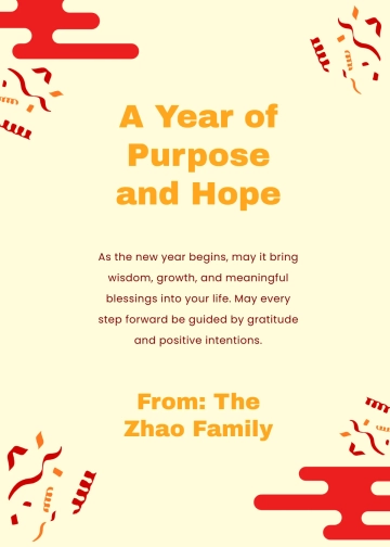 Free Meaningful Chinese New Year Wishes Template to Edit Online