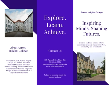 Free Minimalist College Campus Trifold Brochure Template to Edit Online