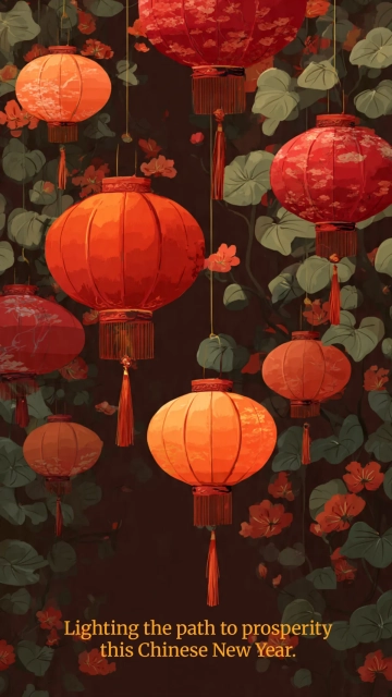 Free Chinese New Year Lantern Wallpaper Template to Edit Online