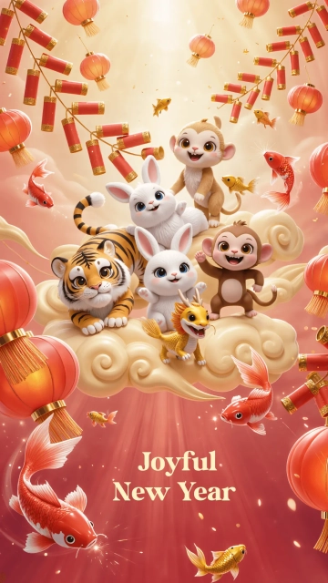 Free Cute Chinese New Year Wallpaper Template to Edit Online