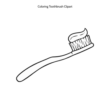 Free Coloring Toothbrush Outline Vector Clipart (PNG, SVG) to Edit Online