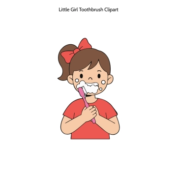 Free Little Girl Toothbrush Vector Clipart (PNG, SVG) to Edit Online