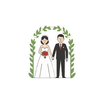 Free Wedding Couple Vector to Edit Online