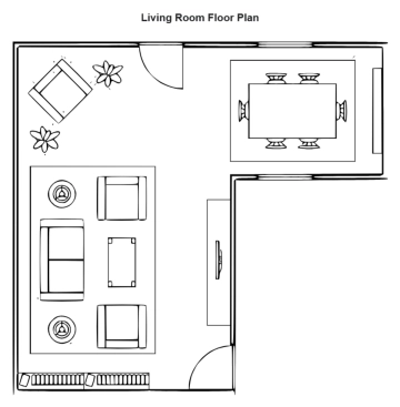 Free Living Room Floor Plan to Edit Online