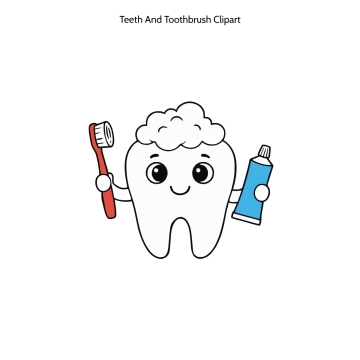 Free Teeth And Toothbrush Cartoon Vector Clipart (PNG, SVG) to Edit Online