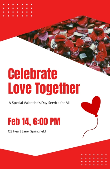 Free Valentines Day Church Poster Template to Edit Online