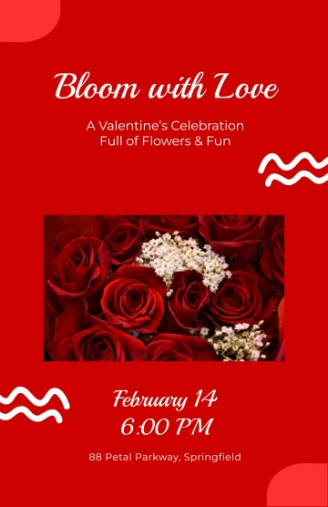 Free Floral Valentines Day Poster Template to Edit Online