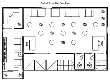Free Cocktail Event Hall Floor Plan to Edit Online