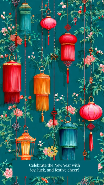 Free Festive Chinese New Year Wallpaper Template to Edit Online