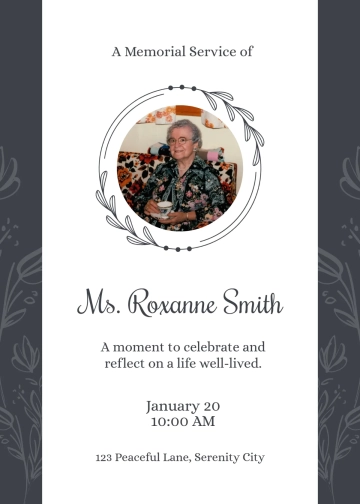 Free In loving Memory Memorial Service Template to Edit Online