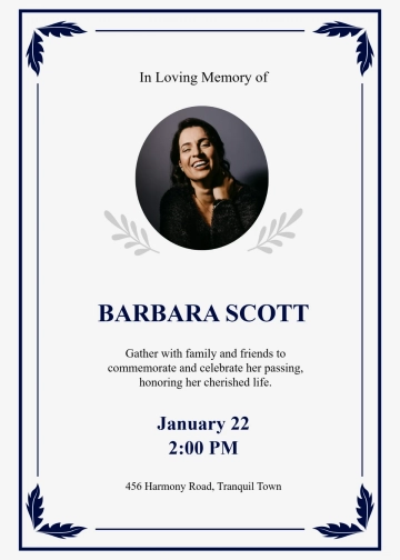 Free In loving Memory Passing Template to Edit Online