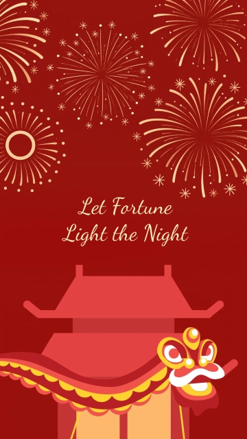 Free Chinese New Year Fireworks Wallpaper Template to Edit Online