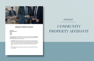 Community Property Affidavit Template