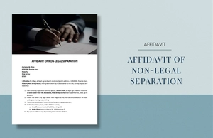 Affidavit of Non-Legal Separation Template