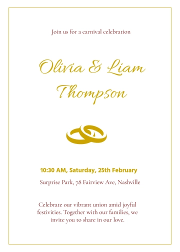 Free Carnival Wedding Invitation Template to Edit Online