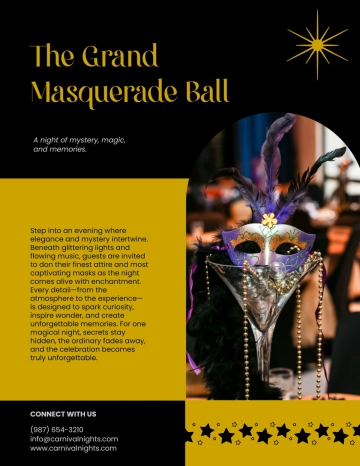 Free Carnival Masquerade Flyer Template to Edit Online