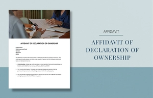 Affidavit of Declaration of Ownership Template