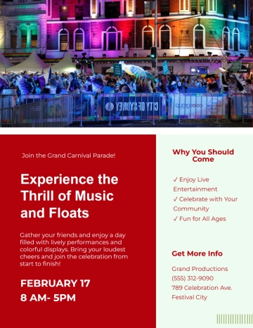 Free Carnival Parade Flyer Template to Edit Online