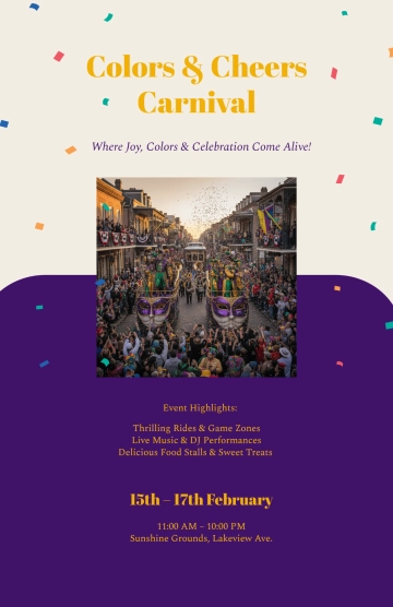 Free Festive Carnival Poster Template to Edit Online