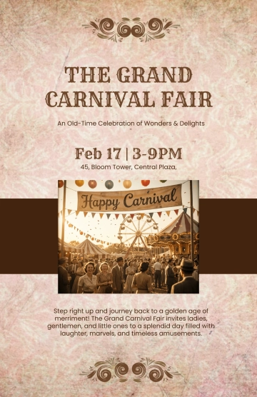 Free Vintage Carnival Poster Template to Edit Online