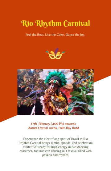 Free Brazilian Carnival Poster Template to Edit Online