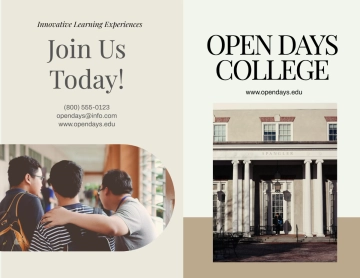 Free Bi-Fold College Open Days Brochure Template to Edit Online