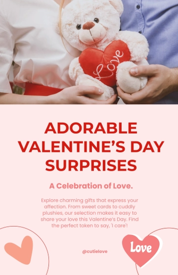 Free Cute Valentines Day Poster Template to Edit Online