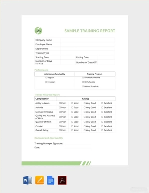 Sample Training Report Template