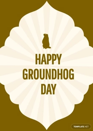 Vintage Groundhog Day Card Template