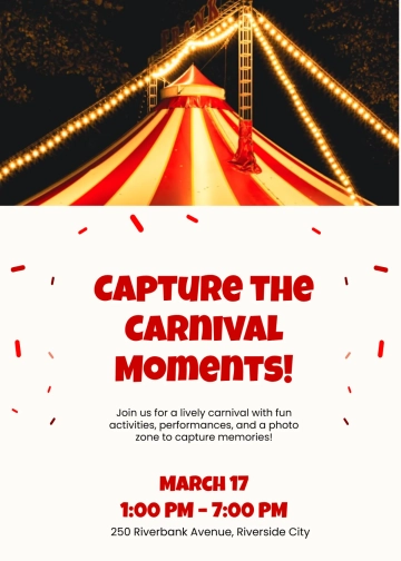 Free Carnival With Photo Invitation Template to Edit Online