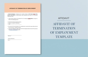 Affidavit Of Termination Of Employment Template