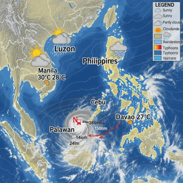Free Philippines Weather Map to Edit Online