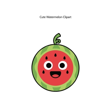 Free Cute Watermelon Vector Clipart (PNG, SVG) to Edit Online