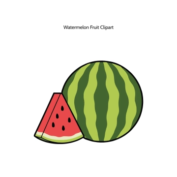 Free Watermelon Fruit Vector Clipart (PNG, SVG) to Edit Online