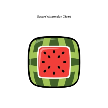 Free Square Watermelon Vector Clipart (PNG, SVG) to Edit Online