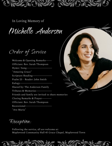 Free In loving Memory Memorial Program Template to Edit Online
